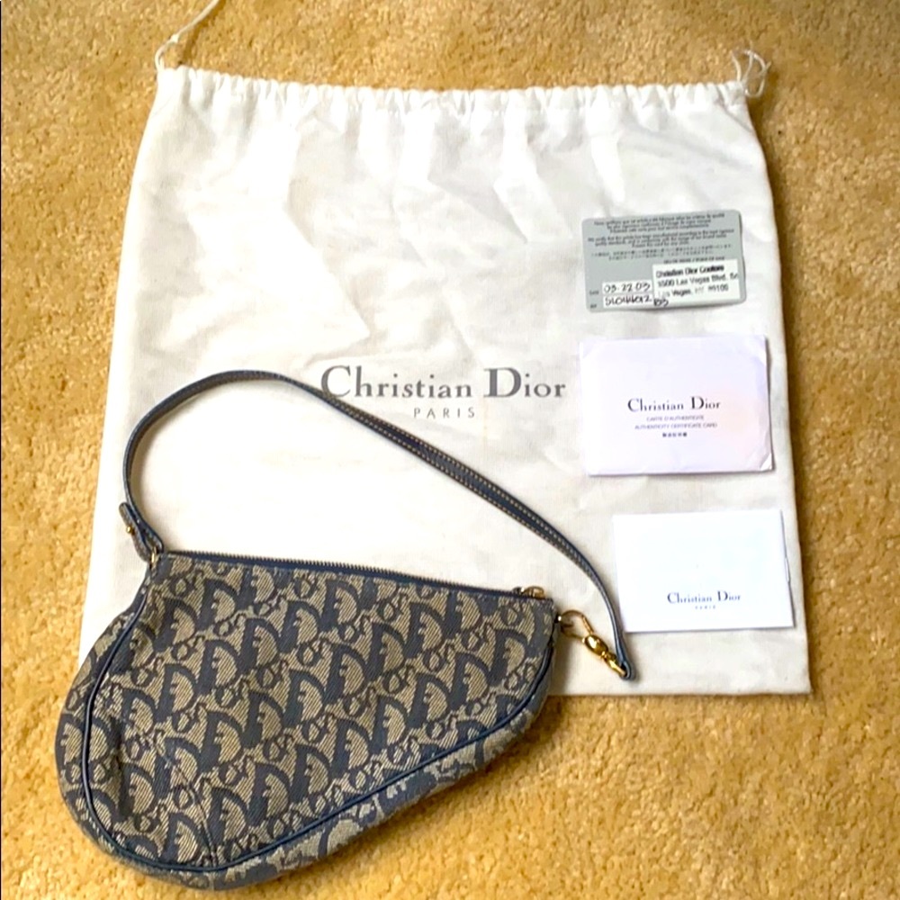 Christian Dior Vintage Diorissimo Saddle Pochette